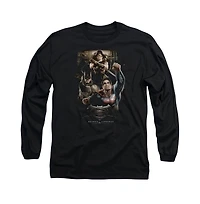 Batman V Superman Men's Three Action Long Sleeve Adult Tee / T-Shirt