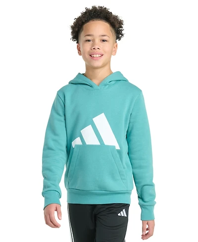 adidas Big Boys Long-Sleeve Essential Logo Fleece Pullover Hoodie
