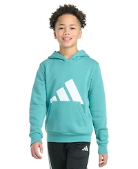 adidas Big Boys Long-Sleeve Essential Logo Fleece Pullover Hoodie