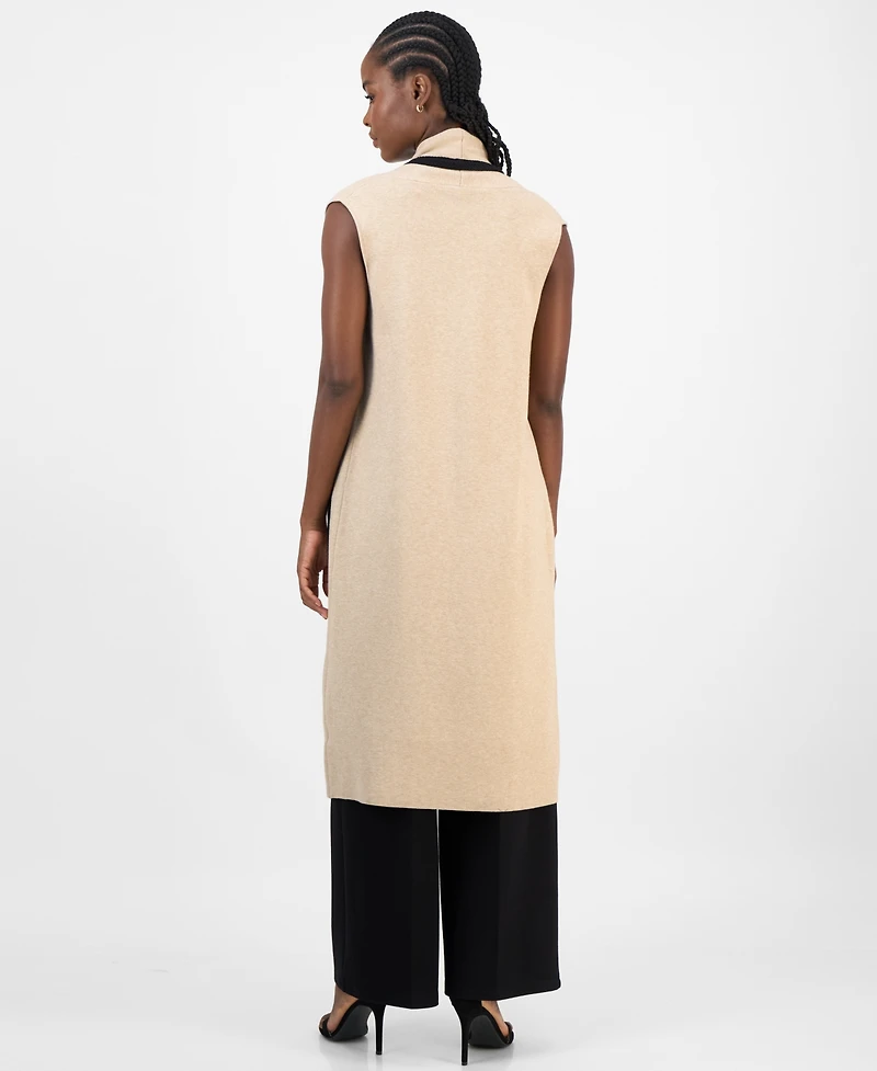 T Tahari Women's Sleeveless Open-Front Cardigan