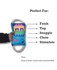 Retro Gamer Plush Dog Toy – with Squeaker & Crinkle Paper for Fun Play, Durable for Chewing, Perfect for Playtime and Cuddles