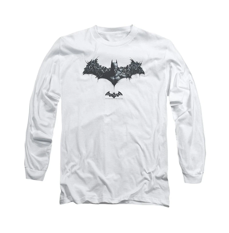 Batman Big & Tall Arkham Origins Bat Of Enemies Long Sleeve Adult Tee / T-Shirt