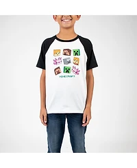 Minecraft Big Boys Creepers And Character Heads Crew Neck Short Sleeve 4pk Tees-xl