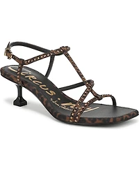 Circus Ny by Sam Edelman Women's Jaida Glitz Strappy Kitten Dress Sandals