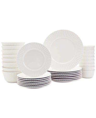 Haven Round Embossed 32 Pc. Dinnerware Set, Service for 8