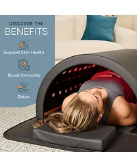 LifePro InfraDome Portable Far Infrared Sauna with Red Light Therapy, 1200W, Zero-emf, Adjustable Heat Zones & Tourmaline-Germanium Stones