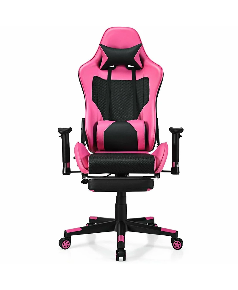 Gouun Pu Leather Gaming Chair with Usb Massage Lumbar Pillow Footrest