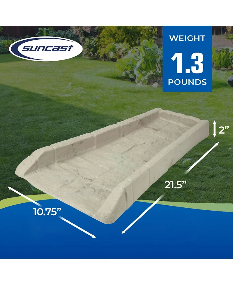 Suncast SB24 Decorative Rain Gutter Downspout Garden Splash Block, Light Taupe