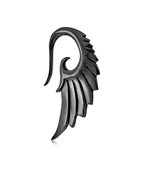 Bling Jewelry Boho Goth Biker Ear Cuff Cartilage Angel Wing Feather Black Bone Earring 1 Piece