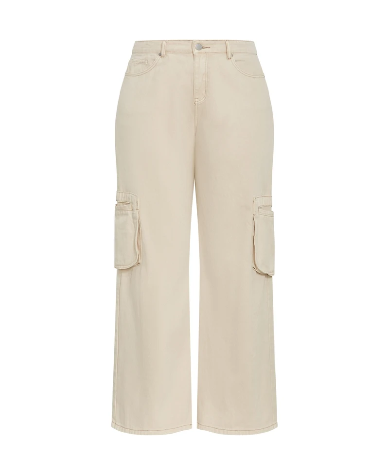 City Chic Plus Clarence Cargo Denim Pant