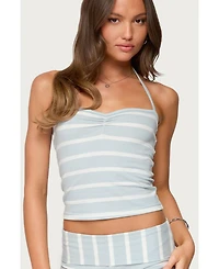 Edikted Women's Lorenza Striped Halter Top