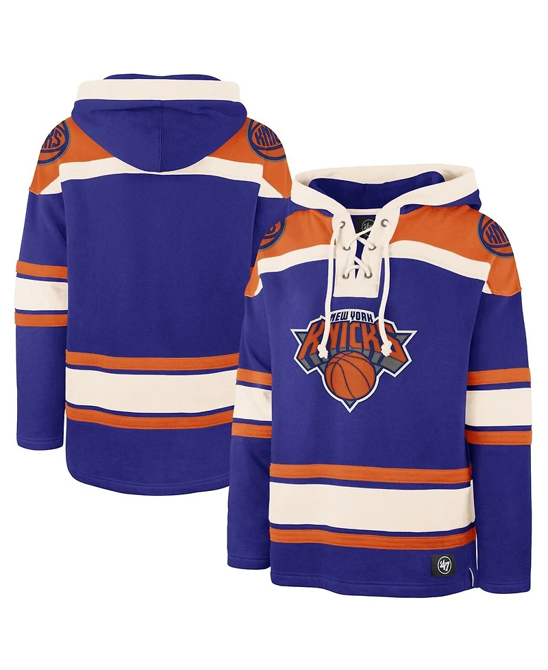 '47 Brand Men's Royal New York Knicks Superior Lacer Pullover Hoodie