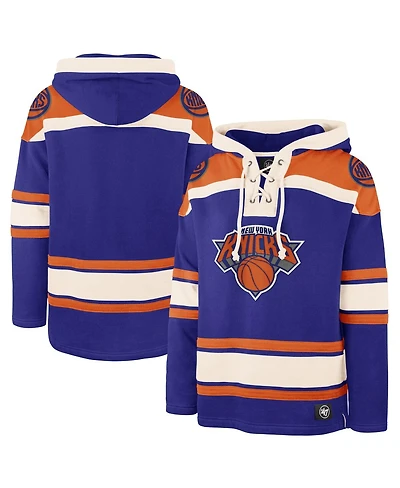 '47 Brand Men's Royal New York Knicks Superior Lacer Pullover Hoodie