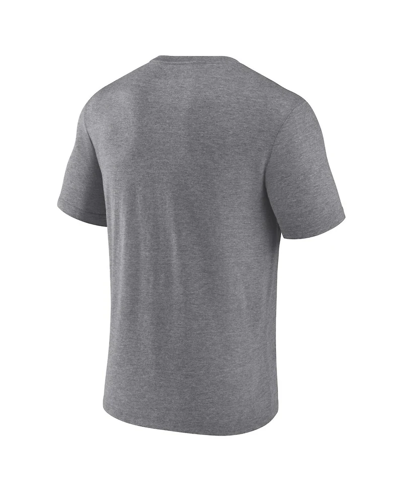 Fanatics Men's Heather Gray New Orleans Saints Warped Block Tri-Blend T-Shirt