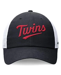 Nike Men's Navy Minnesota Twins Wordmark Adjustable Trucker Hat