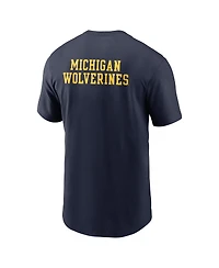 Jordan Men's Navy Michigan Wolverines 2-Hit Stacked T-Shirt