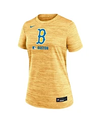 Nike Women's Gold Boston Red Sox City Connect Authentic Collection Velocity Performance T-Shirt