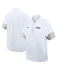 Nike Men's White Lsu Tigers 2025 Sideline Short Sleeve Quarter-Zip Coach Jacket