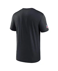 Nike Men's Navy Houston Texans Wordmark Block Sideline Legend Performance T-Shirt
