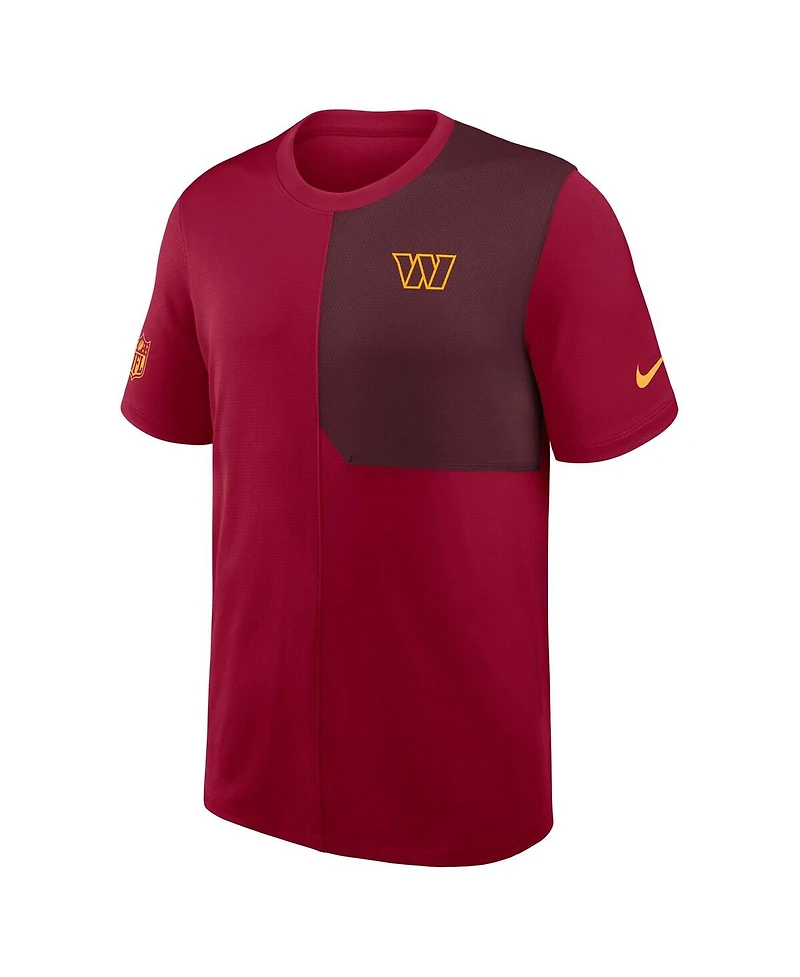 Nike Men's Burgundy Washington Commanders Sideline Uv Performance Coach T-Shirt