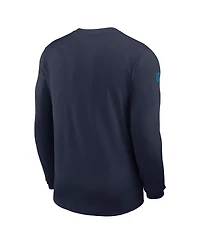 Nike Men's Navy Tennessee Titans Sideline Coach Uv Performance Long Sleeve T-Shirt