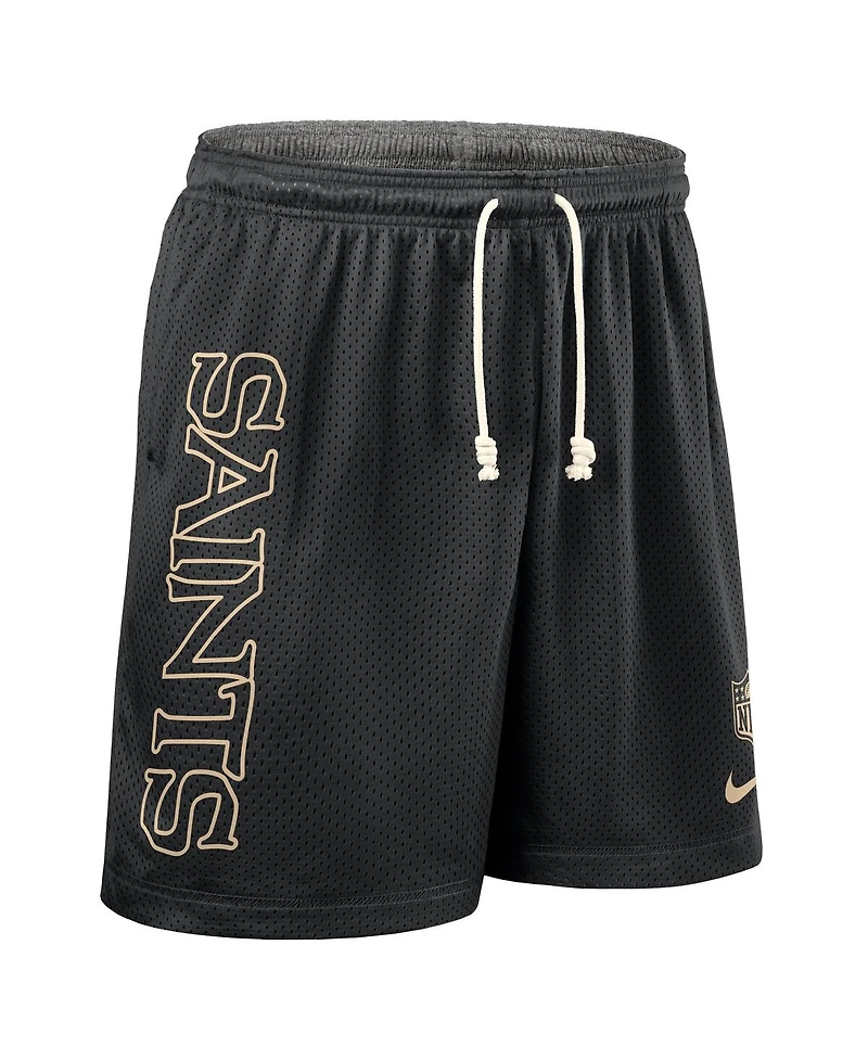 Nike Men's Black New Orleans Saints Sideline Reversible Performance Shorts
