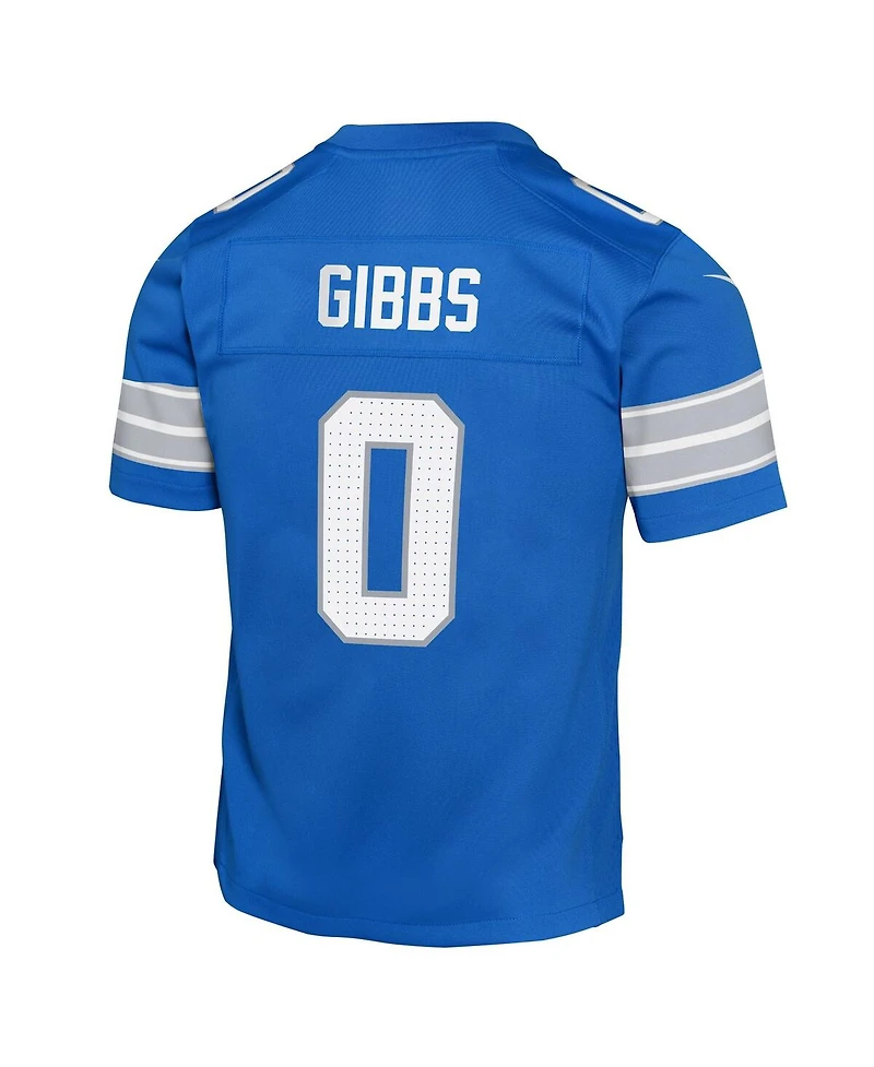 Nike Big Boys and Girls Jahmyr Gibbs Blue Detroit Lions Team Game Jersey