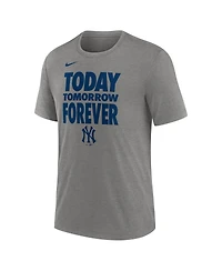 Nike Men's Heather Gray New York Yankees Local Hometown Tri-Blend T-Shirt