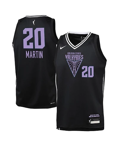 Nike Big Boys and Girls Kate Martin Eclipse Black Golden State Valkyries Explorer Edition Player Jersey