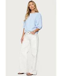 Edikted Women's Quincy Studded Low Rise Jeans