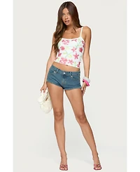Edikted Women's Beaded Floral Embroidered Tank Top