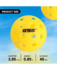 Gse Games & Sports Expert 12-Pack of Outdoor Pickleball Balls Set, Usapa Standard 40 Holes Pickle Balls (Several Colors Available)