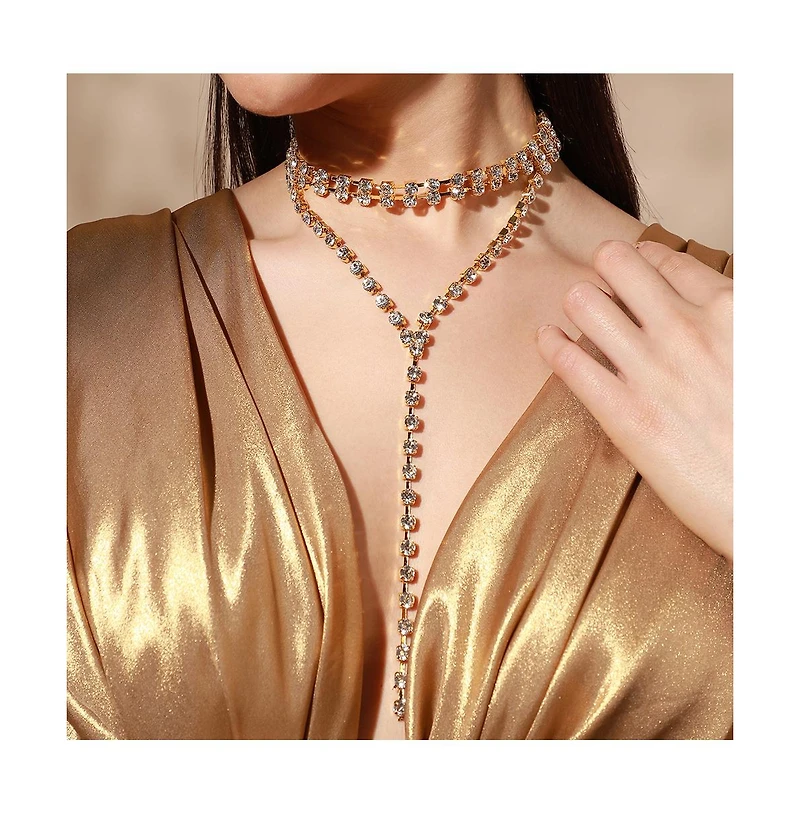 Sohi Crystal Multi-Layer Necklace