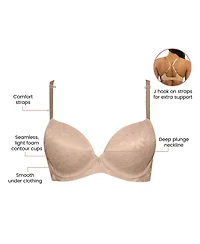 Parfait Women's Luxlacy Lace T-Shirt Bra, True Nude, 40H