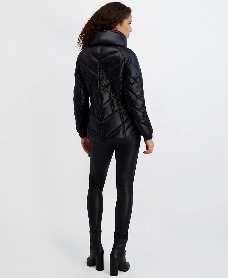 Karl Lagerfeld Paris Women's Pillow-Collar Puffer Coat