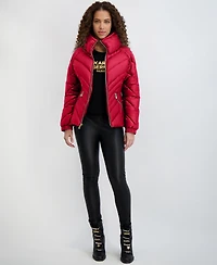 Karl Lagerfeld Paris Women's Pillow-Collar Puffer Coat