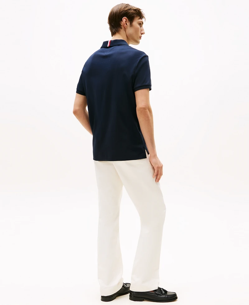 Tommy Hilfiger Men's Regular-Fit Liquid Cotton Collar Stripe Detail Polo Shirt