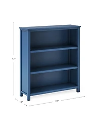 Guidecraft Taiga 3-Shelf Bookcase - Navy: 42" Bookshelf and Storage Unit for Bedrooms or Playrooms, Wooden Shelving Books, Toys, School Supplies