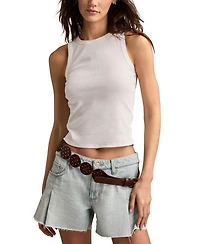 Lucky Brand Women's Crochet-Trim Crewneck Tank Top