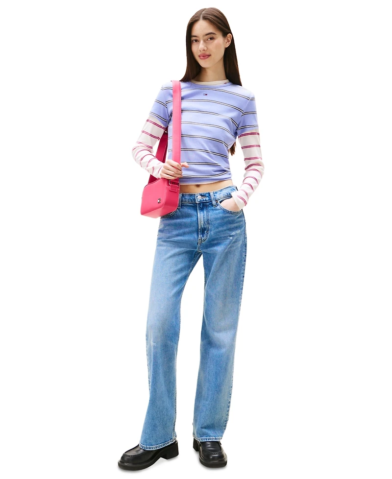 Tommy Jeans Women's Slim Essential Ribbed Badge T-Shirt