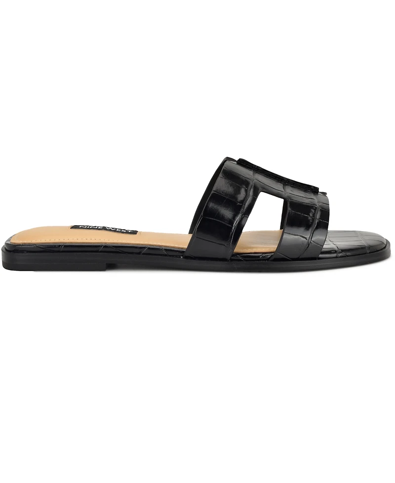 Nine West Women's Giny Cutout Flat Slide Sandals
