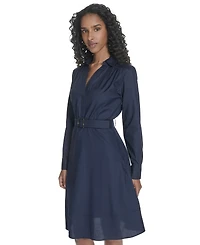 Calvin Klein Women's V-Neck Long-Sleeve A-Line Dress
