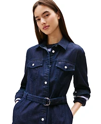 Tommy Jeans Women's Belted Cotton Denim Dress