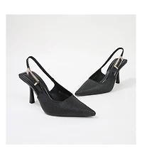 Chrysanthemum Raffia Slingback Pump Heels