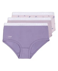 MeMoi Little Girls 3 Pair Pack Lovely Lavender Floral Briefs