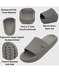 Alpine Swiss Men's Omar Slides Pillow Slippers Ultra Cushioned Cloud Slide Sandal