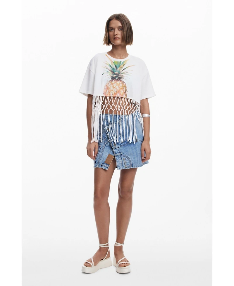 Desigual Women's Pineapple cropped T-shirt