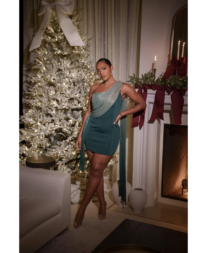 Jluxlabel Women's Asymmetric Drape Mini Dress