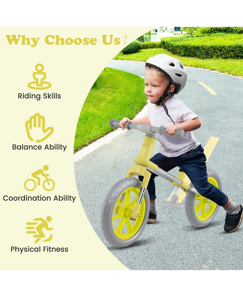 Balance Bike with Adjustable Seat and Rotatable Handlebar