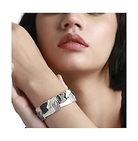 Sohi Metallic Textured Bangle Bracelet
